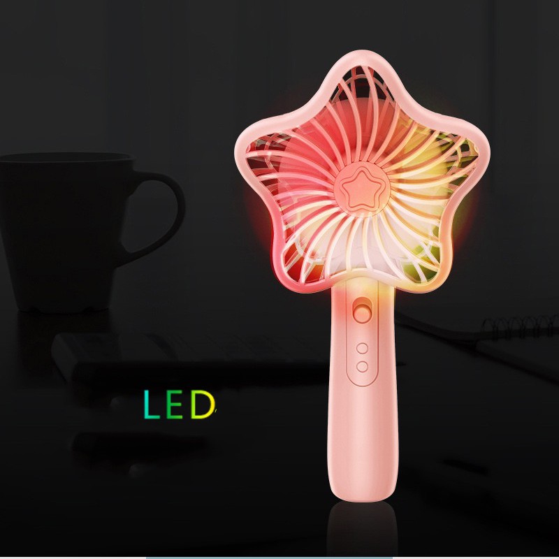 [ Rẻ Vô Địch ] Quạt Mini Đèn LED Sạc USB Tích Điện Cầm Tay Mẫu 2020 Loại Tốt