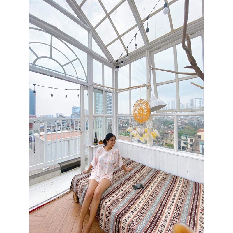 Set Cộc Thỏ Dâu Unicorn  Nữ [FREESHIP]  Bộ đồ ngủ mùa hè ngắn tay, thun mặc ở nhà form rộng icon Ulzzang