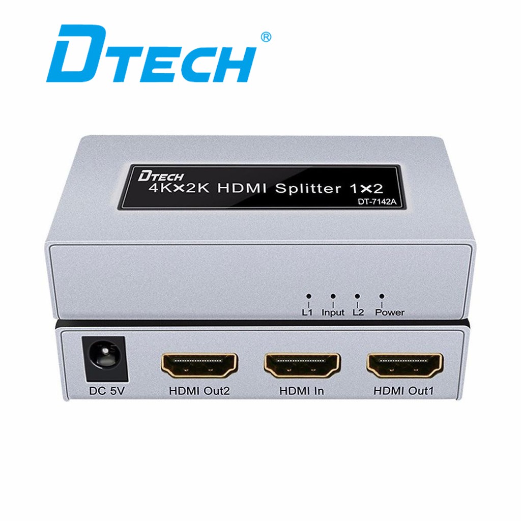 [Chính hãng] - Bộ chia HDMI 1 ra 2 Dtech DT-7142A ( Có giấy tờ COCQ )