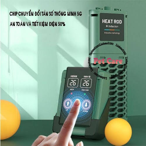 Máy sưởi bể cá rồng PTC cảm ứng IH thông minh 5G