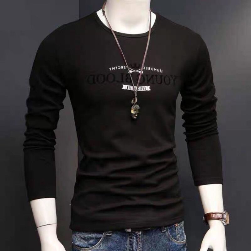 Áo Thun Nam Tay Dài Vải cotton mềm xịn