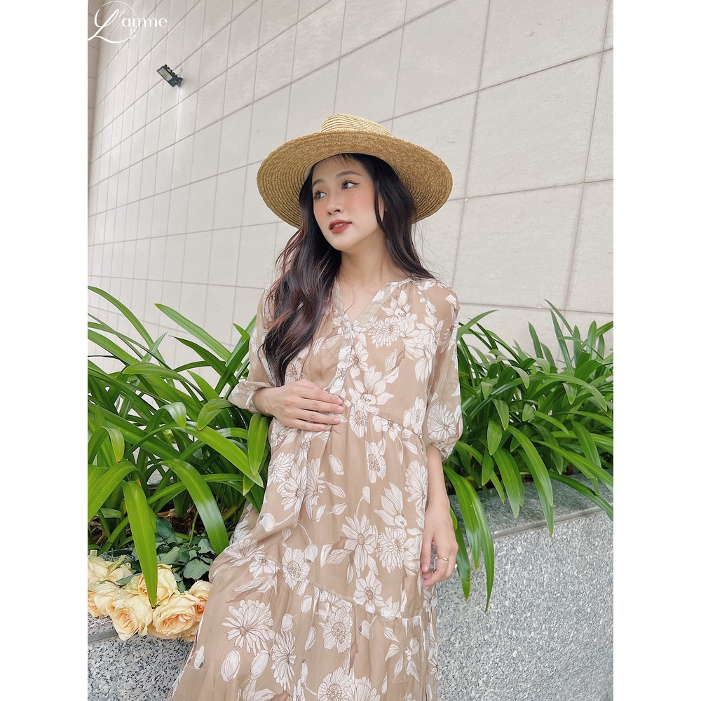Đầm bầu hoa Gaia Dress chất voan nhẹ mát, bay bổng giúp che khuyết điểm thiết kế bới L'amme