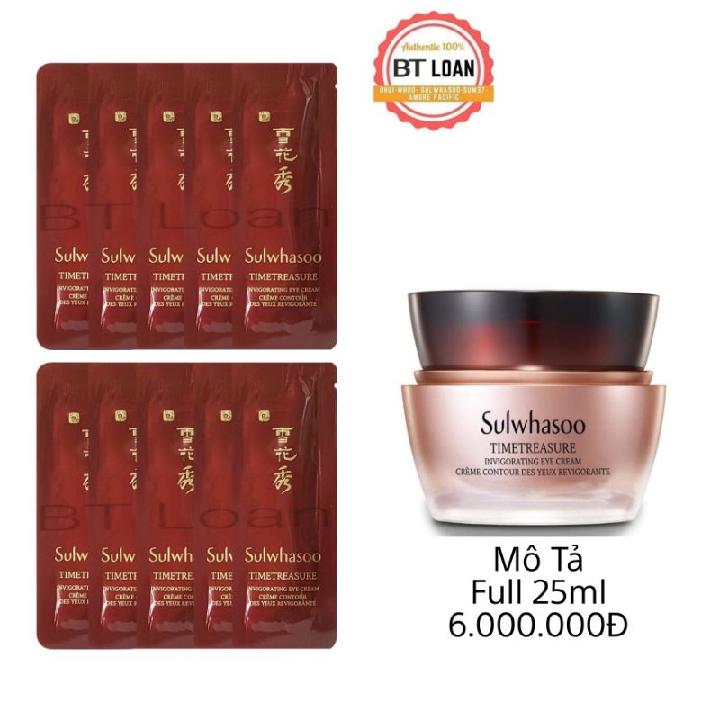 Combo 5 gói kem mắt thông đỏ giải quyết mọi vấn đề làn da vùng mắt  sulwhasoo