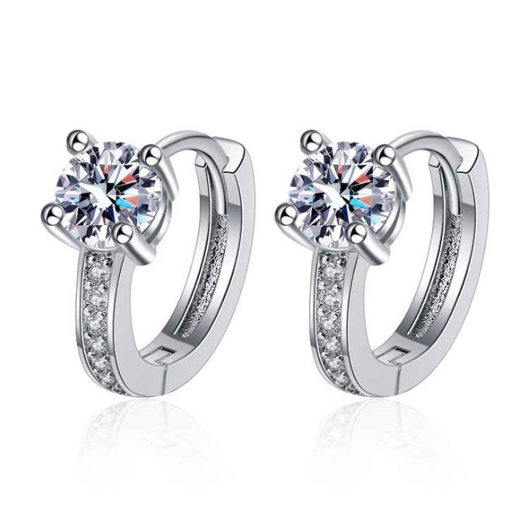 Bông tai bốn chân thời trang S925 Bông tai kim cương carbon cao cho phụ nữ
