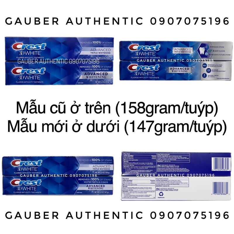 [CÓ SẴN] KEM ĐÁNH RĂNG CREST 3D WHITE ADVANCED WHITENING 147G | BigBuy360 - bigbuy360.vn