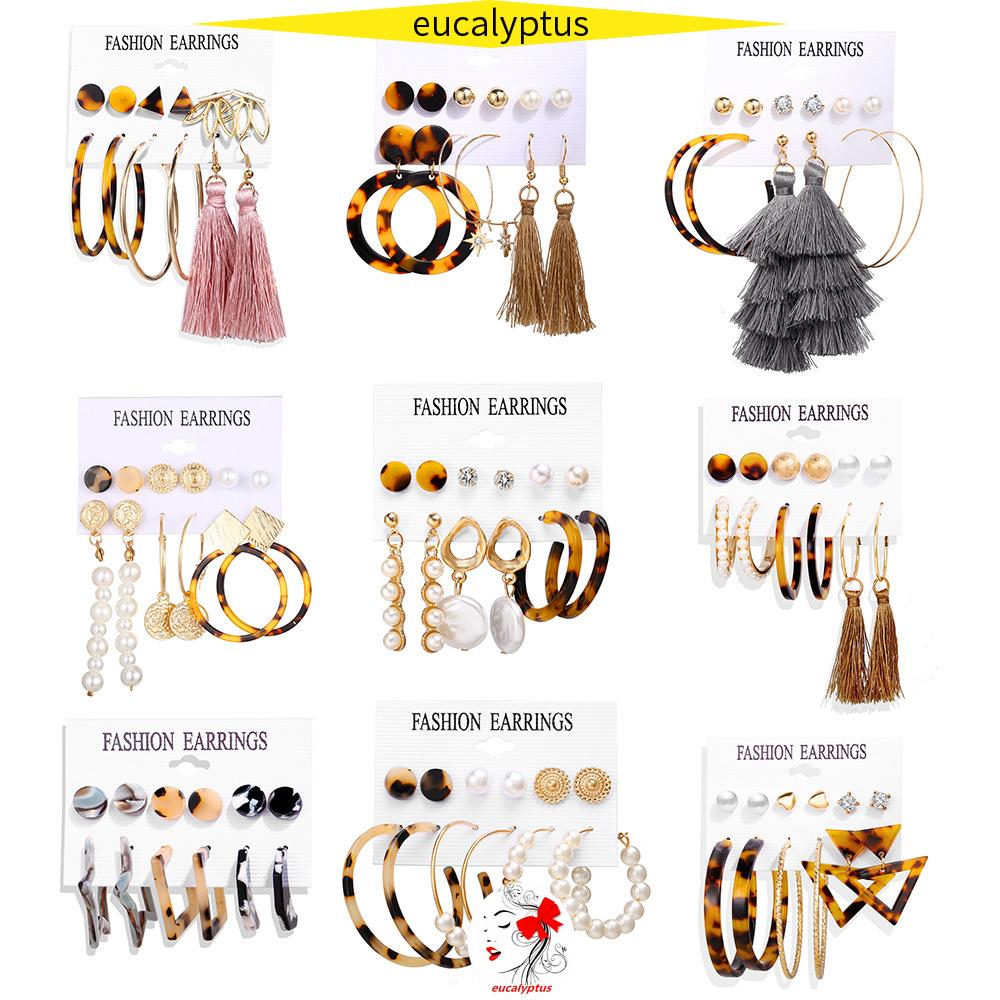 Eupus 37 Kiểu|Set Khuyên Tai Tua Rua Thời Trang Cá Tính Dành Cho Nữ