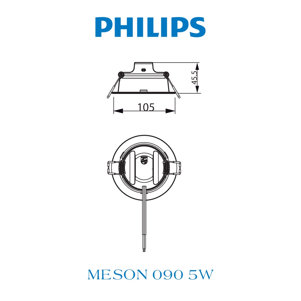 Bộ đèn âm trần Philips Meson IO tốt cho mắt (New Gen) 5W 7W 9W 13W