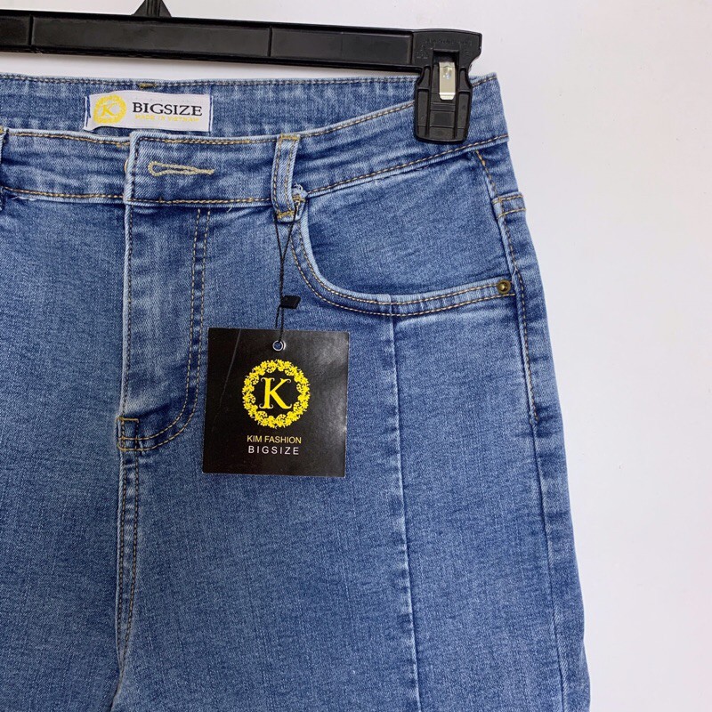 Quần jean nữ bigsize kimfashion, quần jean nữ lưng cao co giãn big size Kl01-1 56-75kg