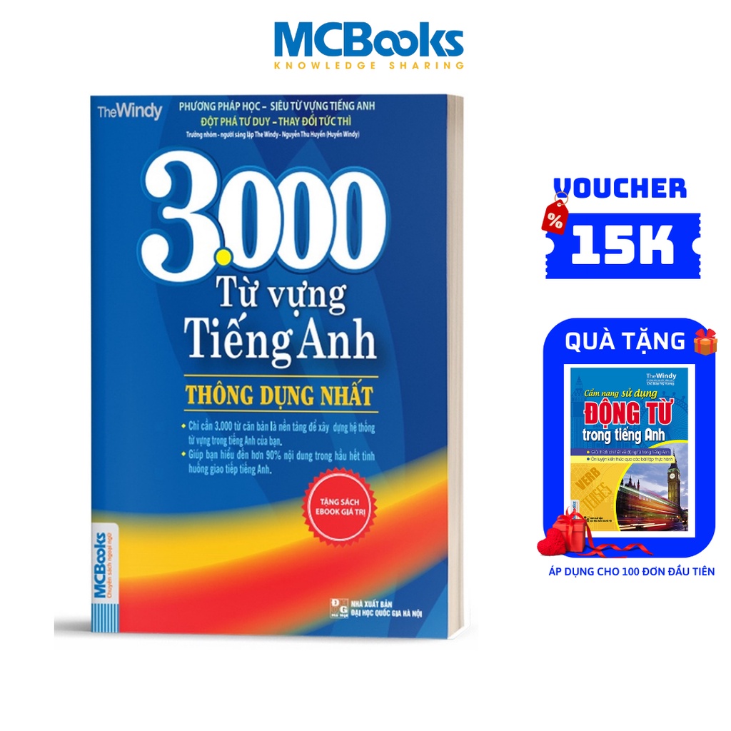 Sách - 3000 Từ Vựng Tiếng Anh Thông Dụng Nhất Dành Cho Người Học Cơ Bản - Học Kèm App Online