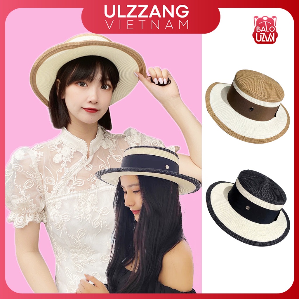 Mũ cói đi biển nam nữ vành rộng , nón cói chống nắng thời trang phong cách Hàn Quốc rẻ đẹp_MC9