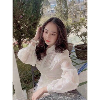 Áo sơ mi viền ren