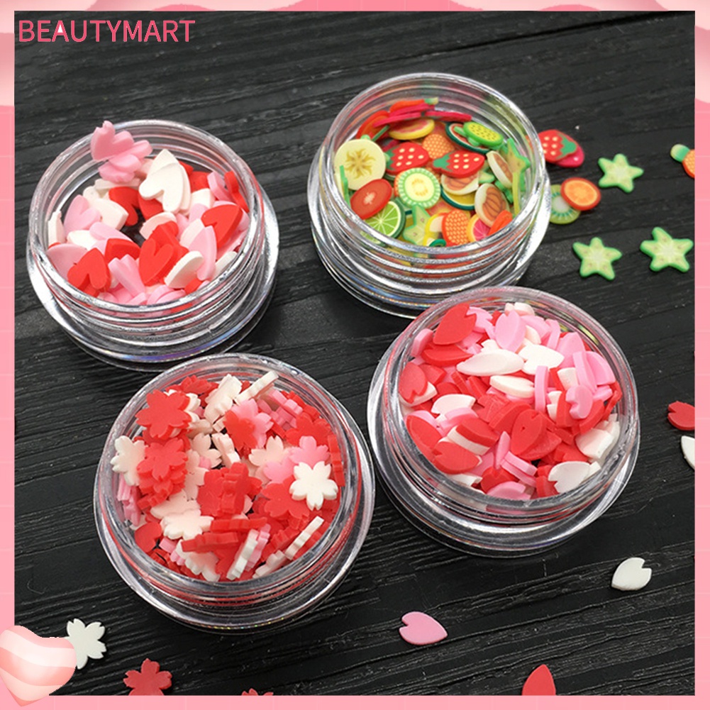 Miếng Đất Sét Polymer Đất Sét Polymer Tạo Hình Trái Tim / Cánh Hoa 3D Trang Trí Móng Nghệ Thuật DIY