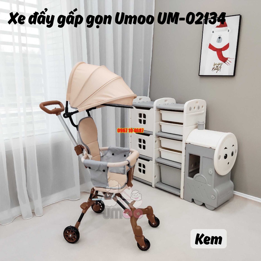 Xe Đẩy 2 Chiều, Gấp Gọn Du Lịch Umoo UM-02134 Cho Bé có mái che Chất Lượng Cao