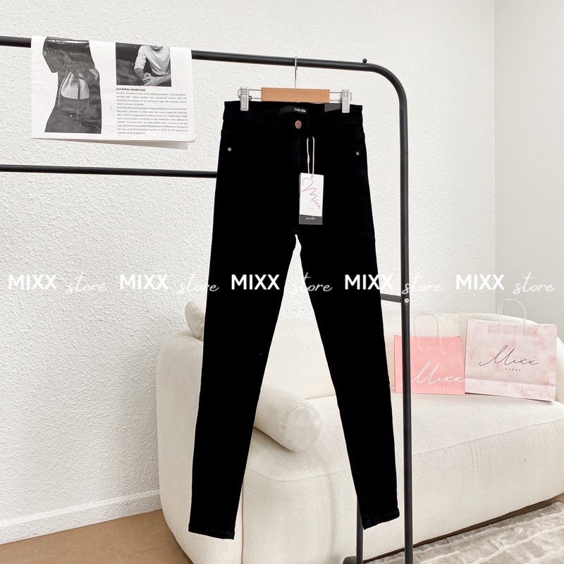 Quần Jean Nữ Skinny Đen Trơn Dáng Dài Lưng Cao đẹp co giãn thoải mái phong cách đơn giản thời trang MIXX STORE