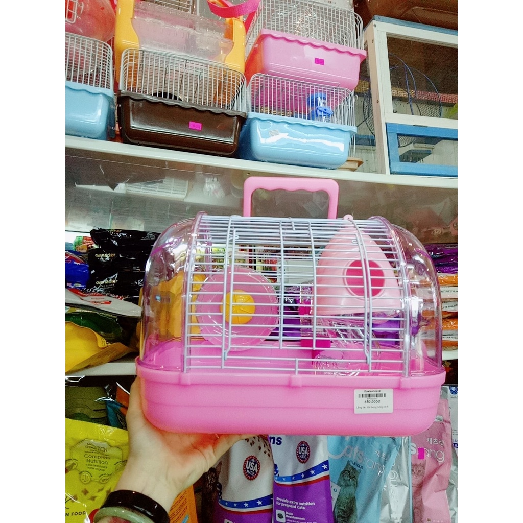 [ TẶNG NHÀ GỖ LẮP RÁP ] lồng lâu đài bong bóng cho hamster