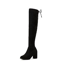 Giày boot nữ da lộn B SHOES, boot đùi da lộn lót nỉ, thắt nơ sau siêu xinh, gót cao 7 phân B09