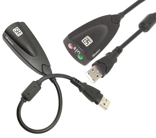 Đầu USB Sound Card 7.1 Thiết bị chuyển đổi âm thanh qua cổng USB Steel Sound 5Hv2 USB 7.1 Channel Sound Card 12 kênh