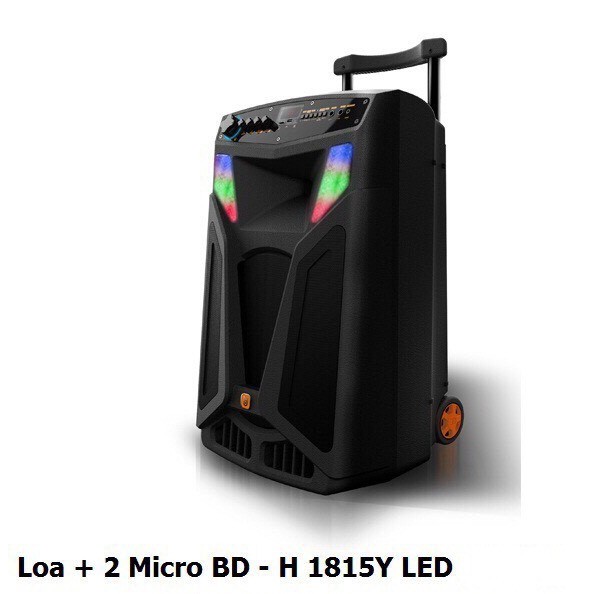 LOA KÉO DI ĐỘNG CHÍNH HÃNG BD H1815Y LED TẶNG KÈM 2 MIC KO DÂY