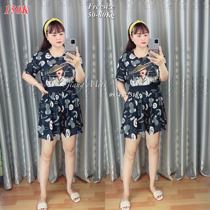 Set quần váy Freesize từ 50kg đến 85kg