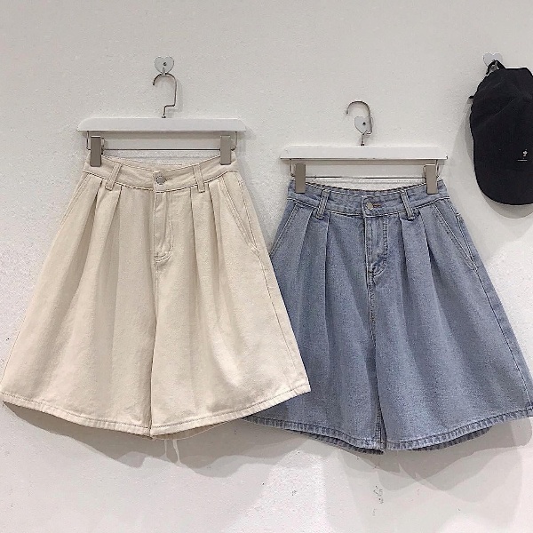 Quần short jean JEMCLOSET ống rộng thỏa mái HODJ - 2715