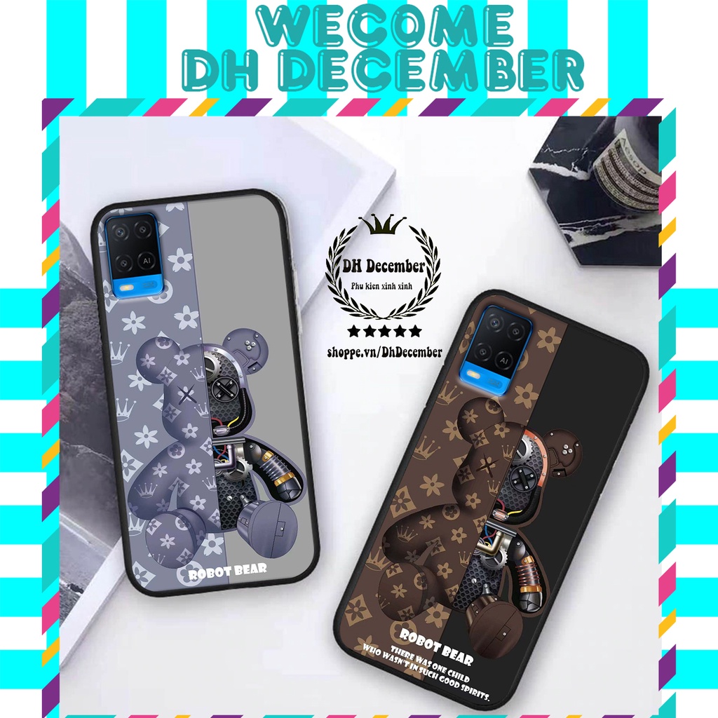 Ốp lưng OPPO A1K, A3S, A5 2020, A9 2020, A5S, A7, F9, A12, A15, A16, A31, A52, A92 in hình 3D GẤU BEER RICK-GẤUROBOTBEER