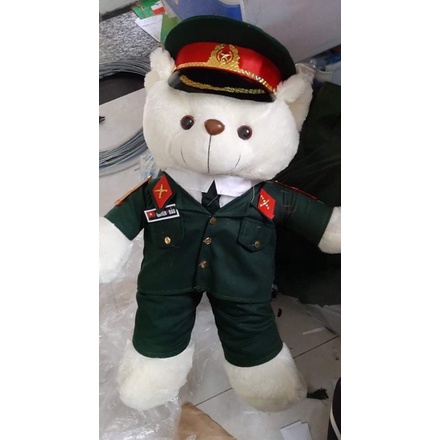 Gấu Bộ Đội, Công An , Anh Ninh, Biên Phòng, Không QuÂn, Hải quân, Cảnh Sát biển 95cm in tên, quân hàm tiết theo yêu cầu