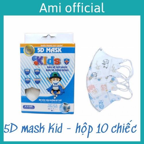 Khẩu trang 5D mask kid cho bé ( hộp 10 chiếc) - Amiofficial