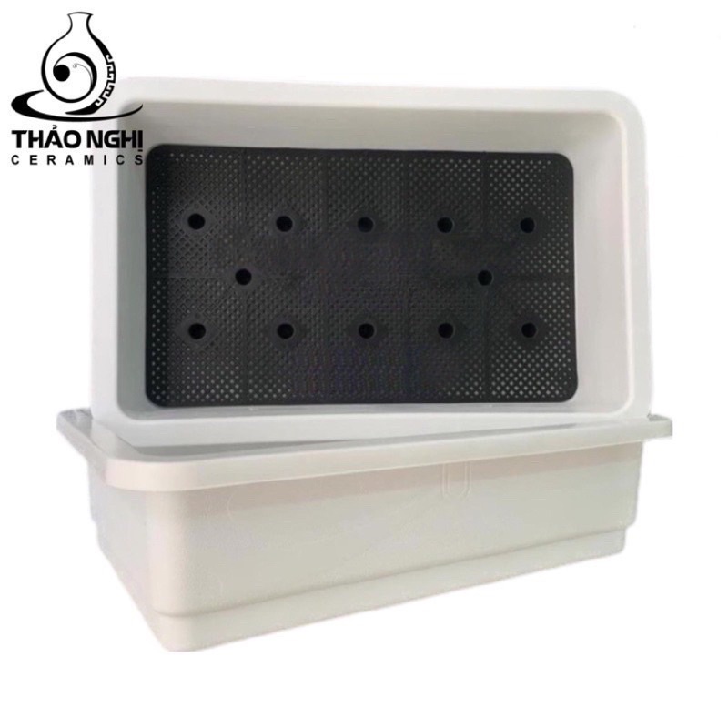 Khay Nhựa Thông Minh Trồng Rau - Trồng Hoa Hình Chữ Nhật 68x42x16 Đồ Dùng Làm Vườn/Khay Nhựa To