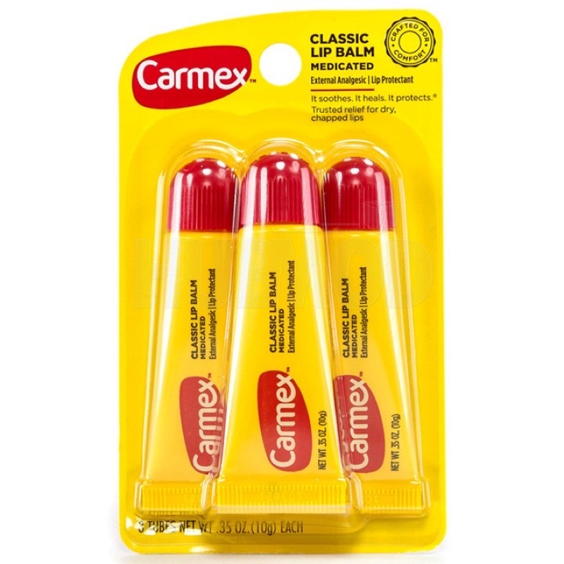 Son dưỡng môi Carmex Classic Lip Balm Medicated 10g (1 tuýp) - Có vỉ 3 tuýp