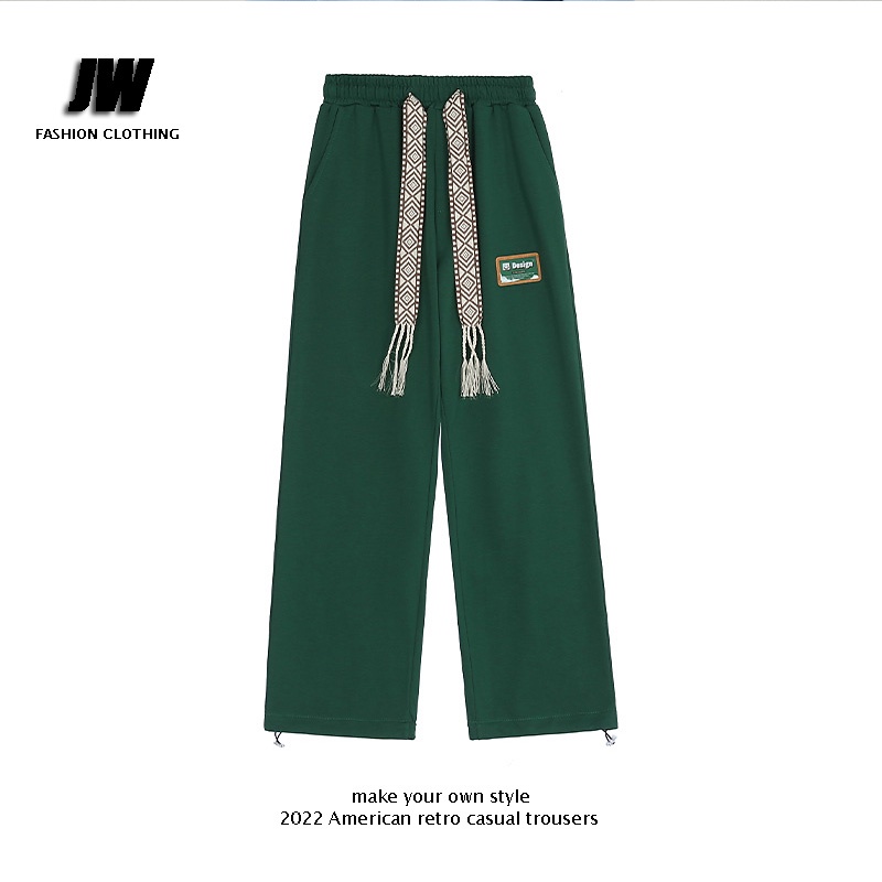Quần Thể Thao Ống Rộng Thêu Chữ Phong Cách Hiphop Đường Phố Cho Nam Nữ Size M-3XL