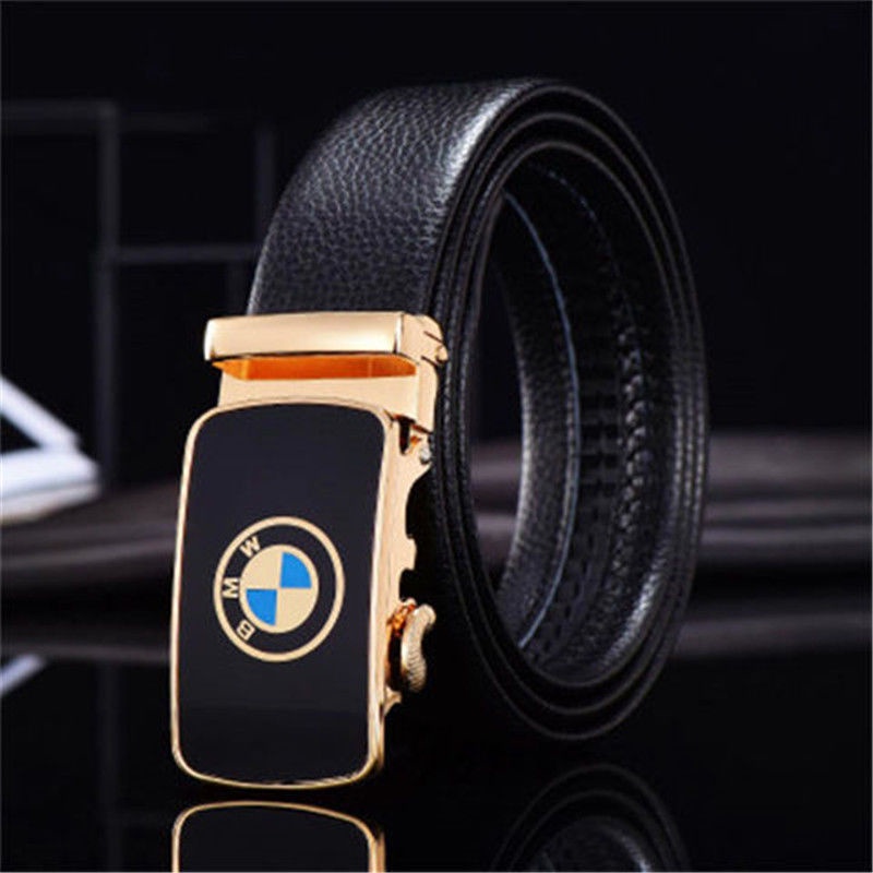 Thắt lưng da khóa tự động logo xe hơi BMW Benz Audi Porsche thời trang mới cho nam