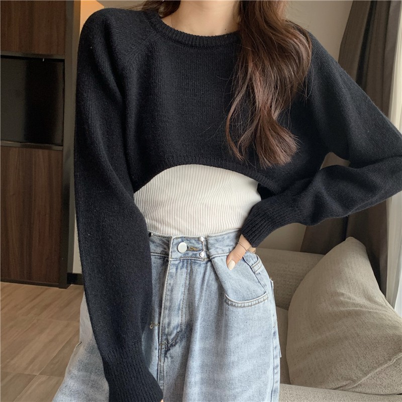 [SẴN] Áo len croptop Ulzzang Quảng Châu ALC68