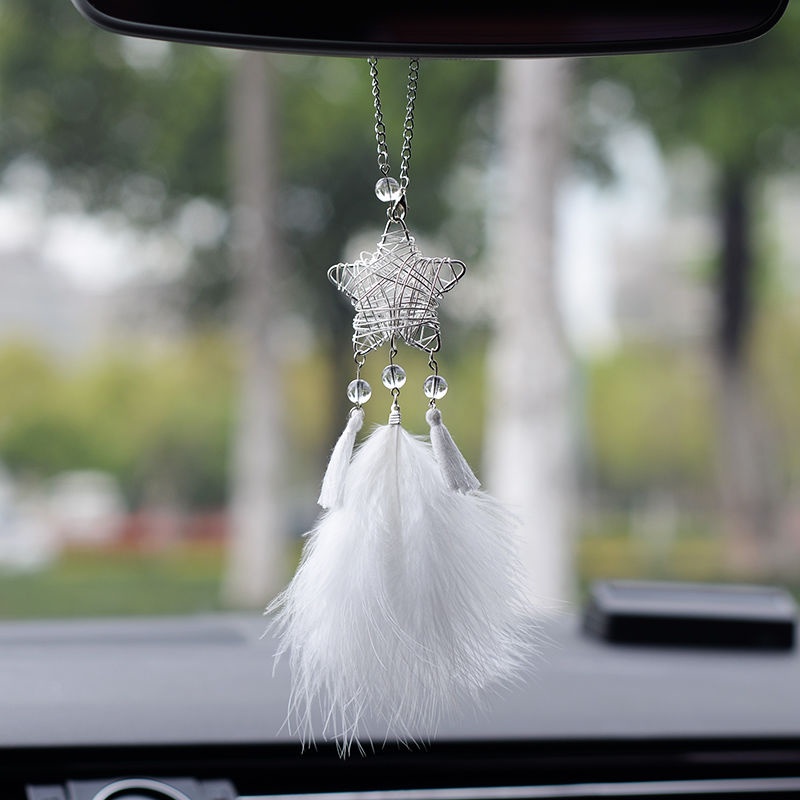 Lưới Giấc Mơ Lông Vũ Treo Trang Trí Xe Hơi