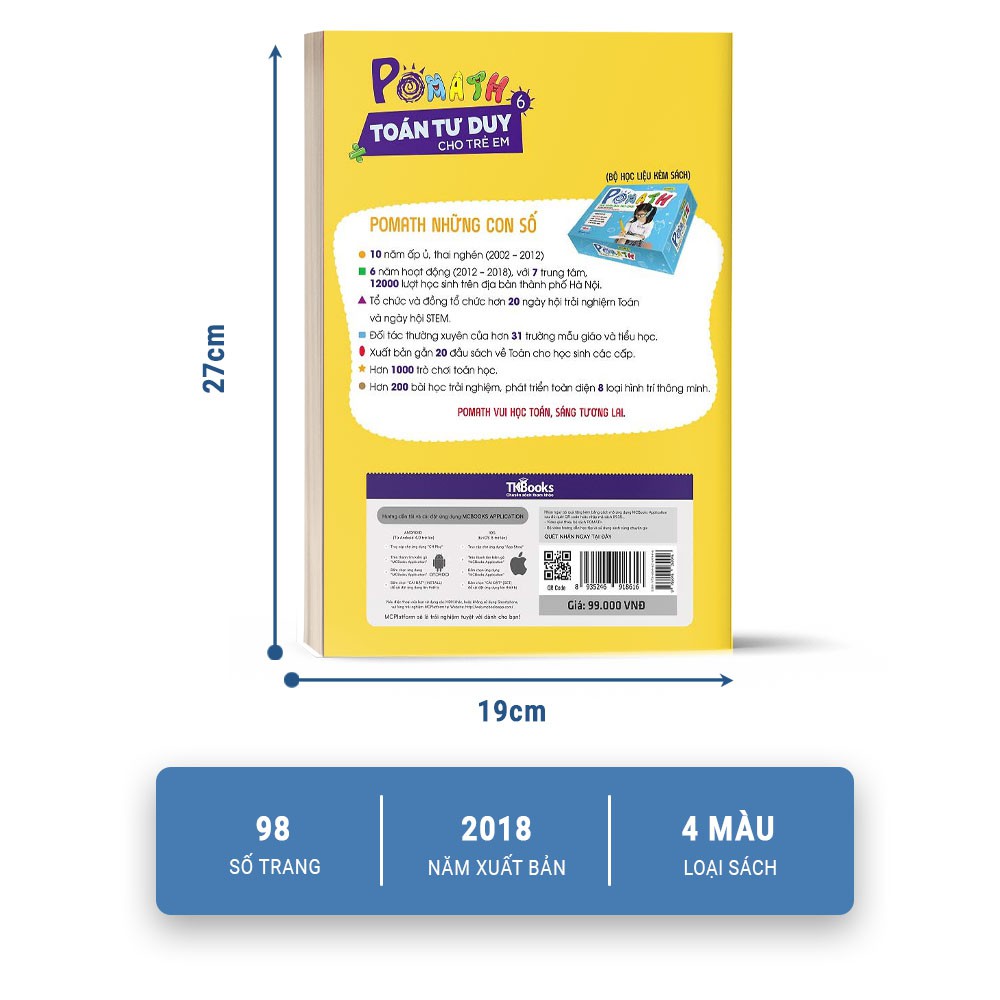 Sách Pomath Toán Tư Duy Cho Trẻ Em Tập 6