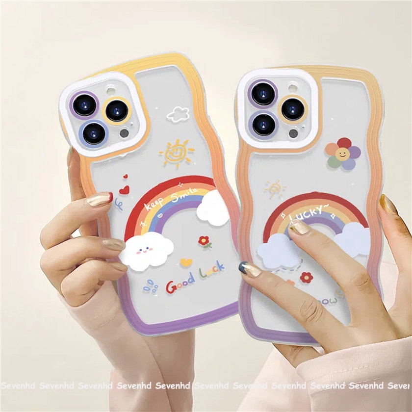 Ốp Điện Thoại Mềm Họa Tiết Cầu Vồng Cho iPhone 14 13 12 11 Pro Max Xs Max Xr X 7 8 6 6s Plus