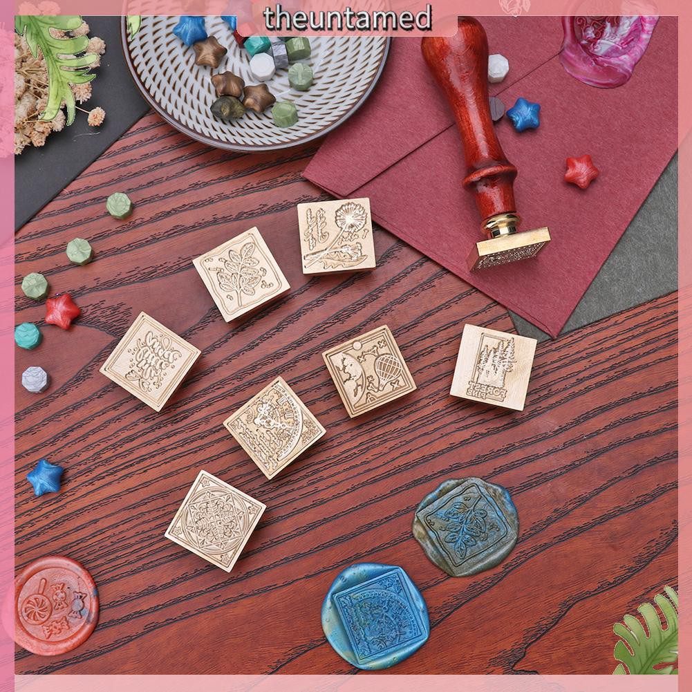 Con dấu hình vuông vintage dùng trang trí lưu bút DIY