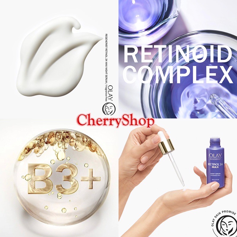 Tinh chất tái tạo da cải tiến Olay Retinol 24 Max Night Serum