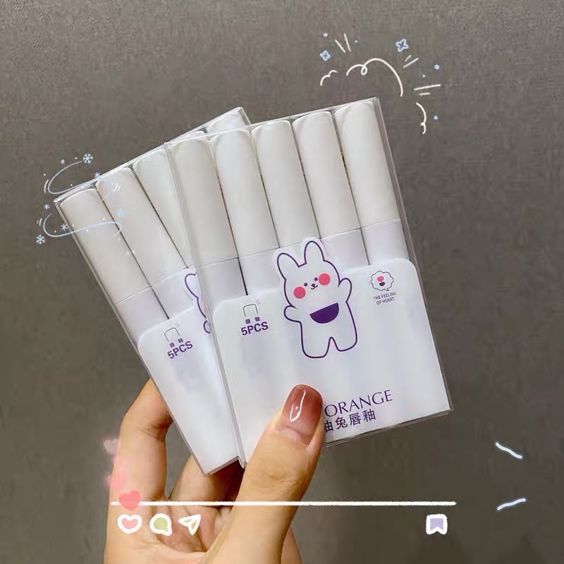 Set 5 son kem gấu Bunny HERORANGE  mềm mịn xinh xắn The Feeling Of Heart HERO19