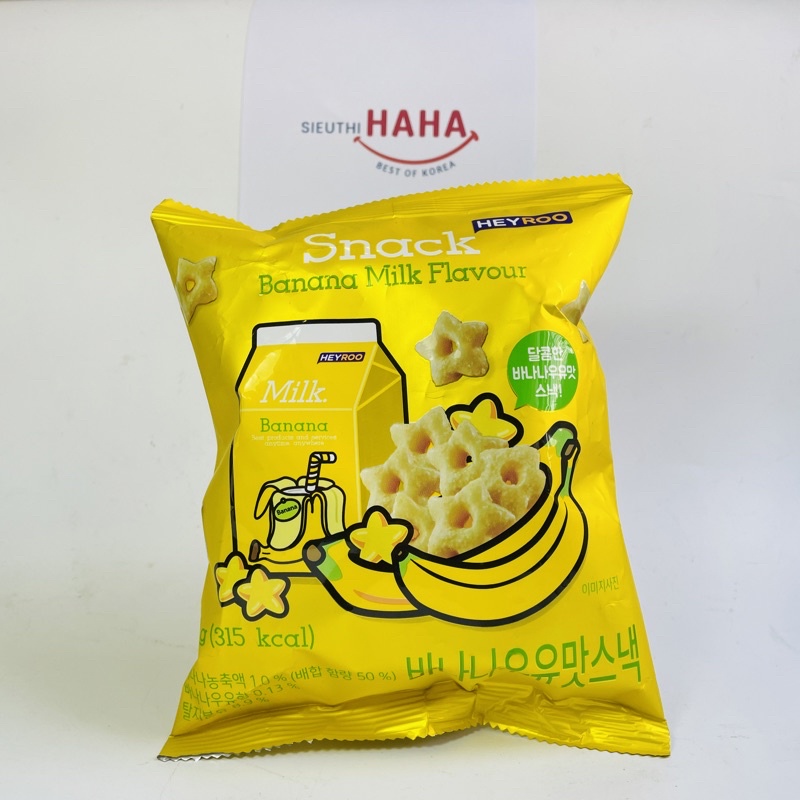 Snack hàn quốc vị chuối, dâu tây, dưa gang, socola, trứng cho bé ăn vặt 60g