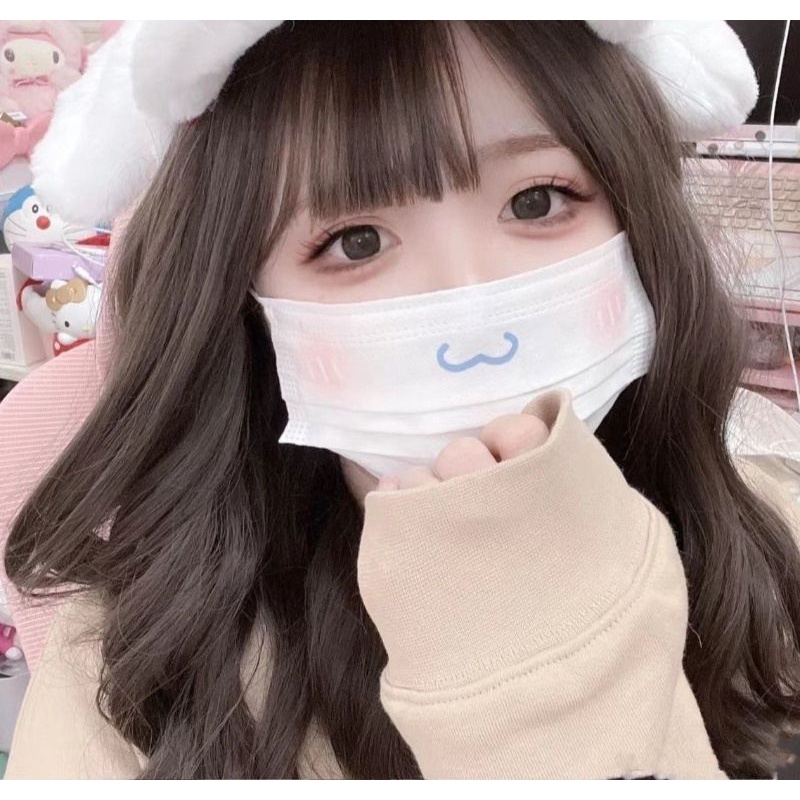 (Túi riêng từng cái ) Khẩu trang 3 lớp MỎNG cute mặt cinnamoroll , kitty người lớn