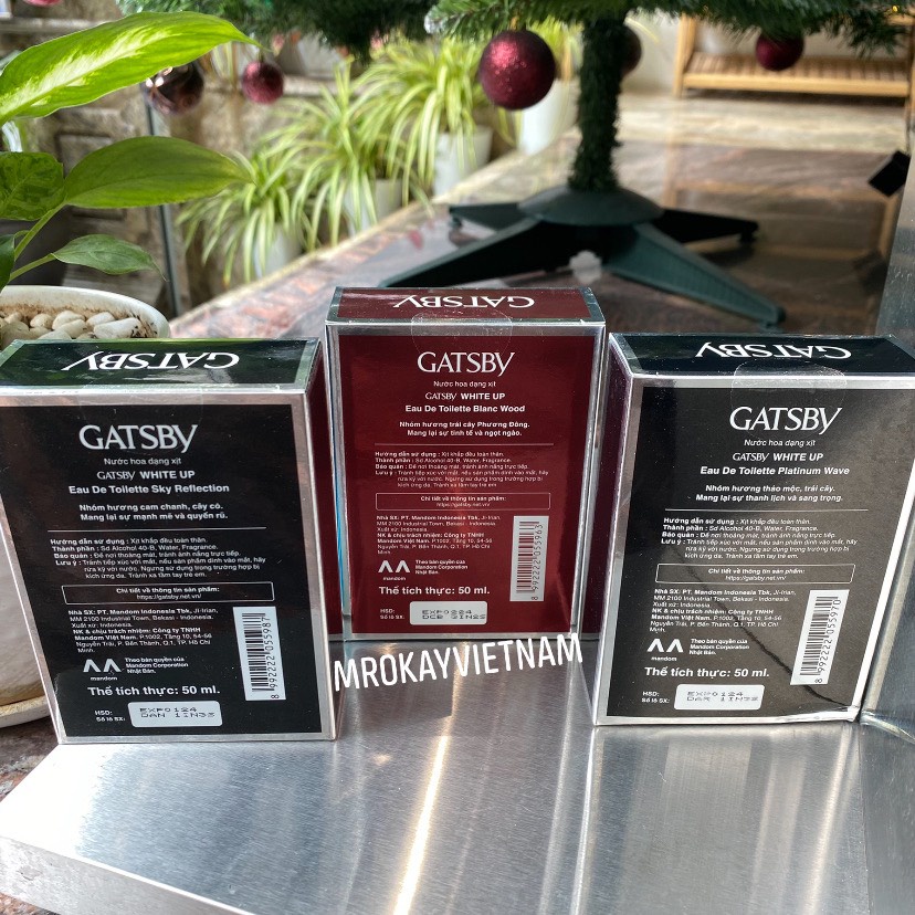 Nước hoa xịt unisex nam nữ Gatsby White Up 50ml lưu hương 6 giờ đa dạng mùi thơm dễ mang theo