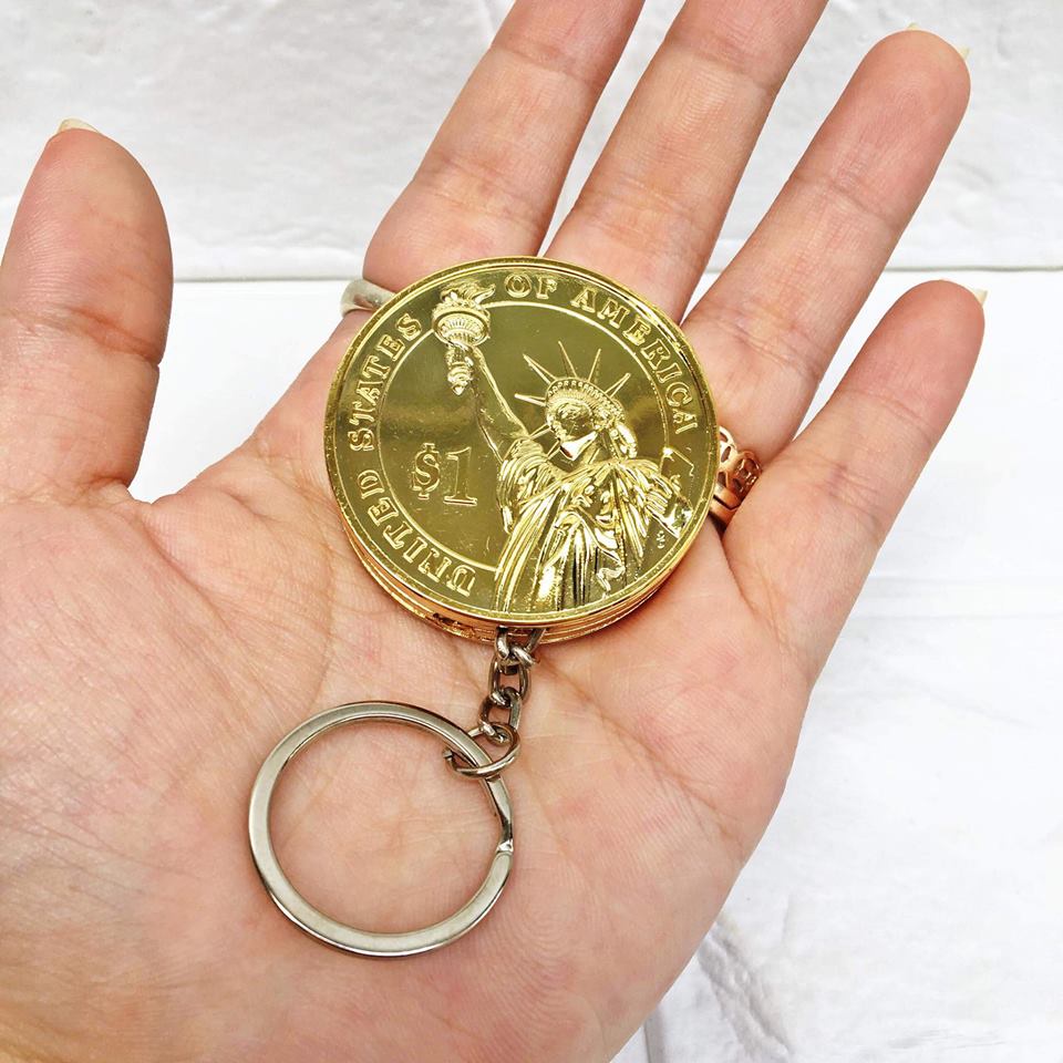 Bật 𝙇𝙪̛̉𝙖 đồng nguyên khối ĐỘC LẠ DL062 MÓC KHÓA mẫu hình đồng xu nhỏ gọn - Hôt quẹt 𝒁𝒊𝒑𝒑𝒐 TANY SHOP