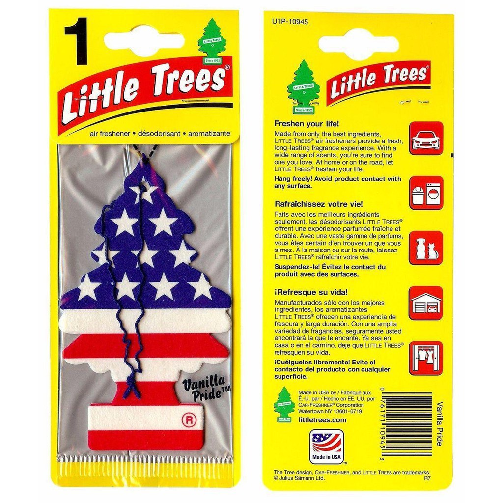 [Mã LIFEAUMAY giảm 10% tối đa 30k đơn 150k] Cây Thông Thơm Little Trees Khử Mùi Treo Xe Ô Tô, Tủ Quần Áo