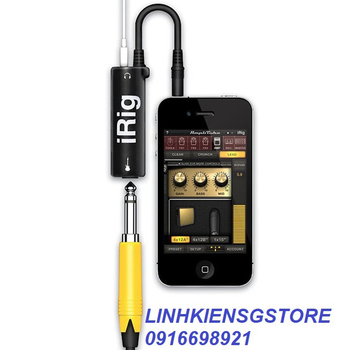 Thiết bị thu âm LiveStream từ Mixer Amply vào ĐIỆN THOẠI máy tính bảng jack 3.5mm -irig IRING