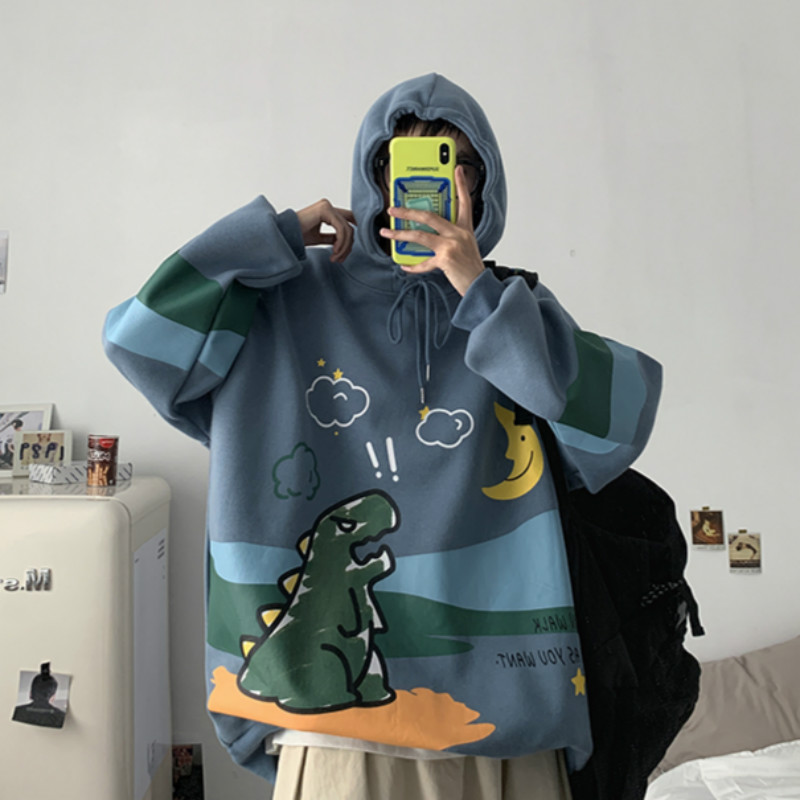 Áo hoodie dài tay in hình khủng long đáng yêu | BigBuy360 - bigbuy360.vn