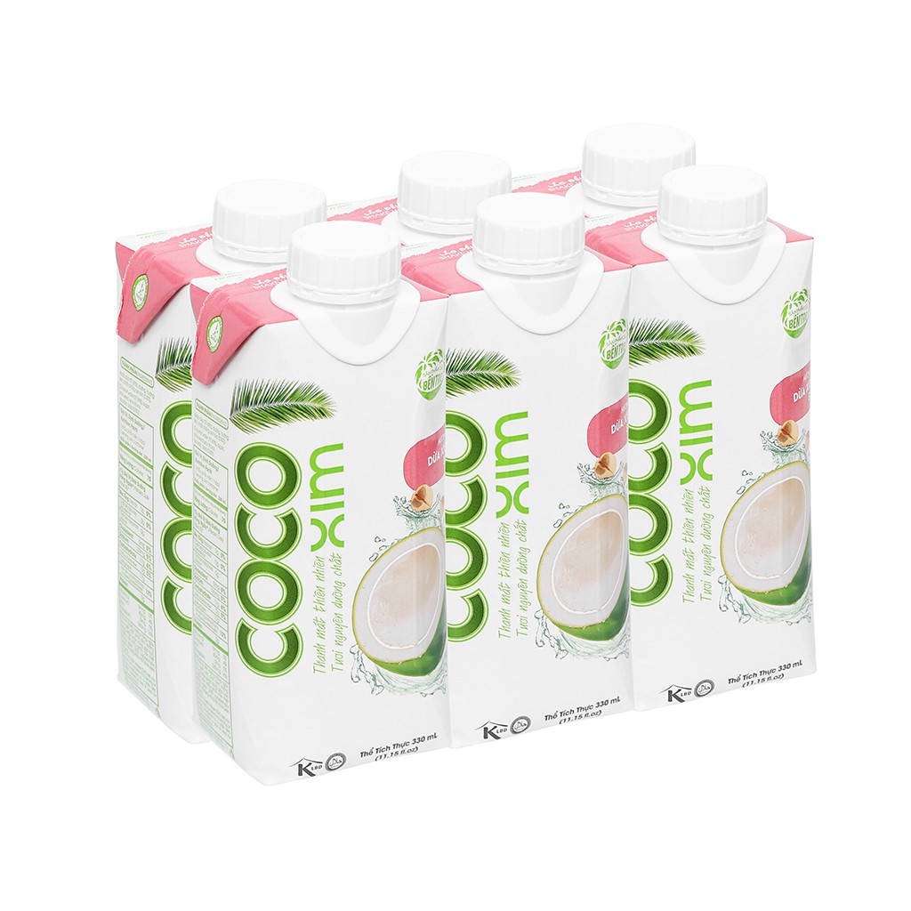 6 hộp nước dừa xiêm sen Cocoxim 330ml