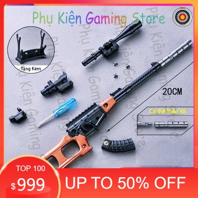 Mô hình súng pubg VSS skin Black Woods hầm hố 20cm CÓ THỂ THÁO RỜI moc khoa pubg hợp kim cao cấp