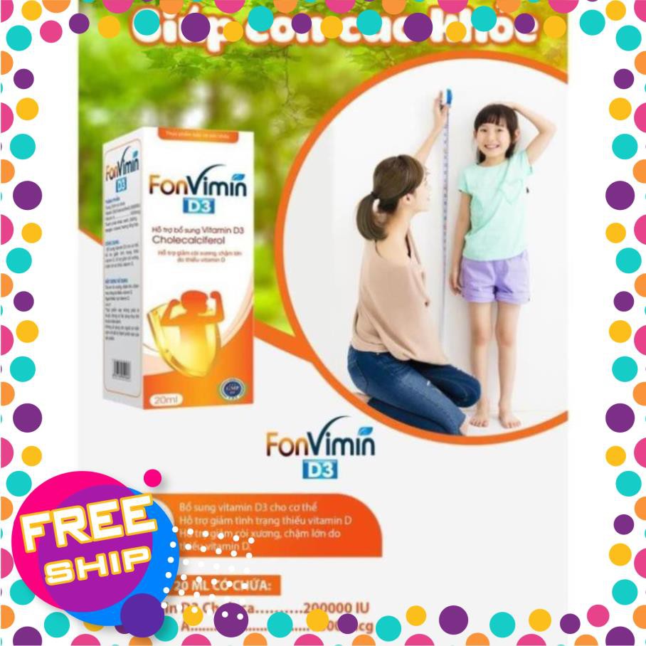 BỔ SUNG VITAMIN D3 CHO BÉ, DỄ HẤP THỤ GIẢM CÒI XƯƠNG - Fonvimin D3 - 20ml | Thế Giới Skin Care