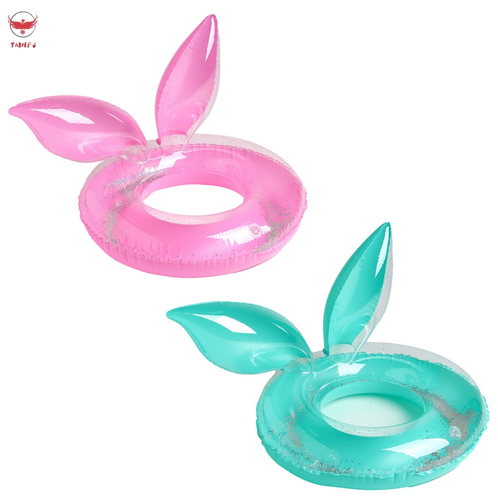 Phao Bơi Hình Tai Thỏ Bằng PVC Đính Kim Sa Lấp Lánh Dễ Thương Cho Người Lớn