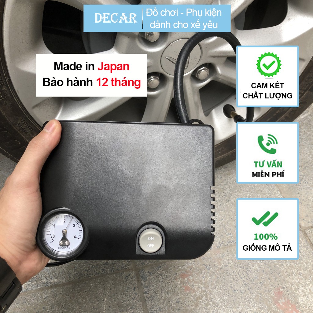 Bơm lốp ô tô mini, bơm lốp xe hơi DAIHATSU Nhật Bản 12V dây dài 3 mét cắm trên ô tô đảm bảo bơm đủ 4 bánh